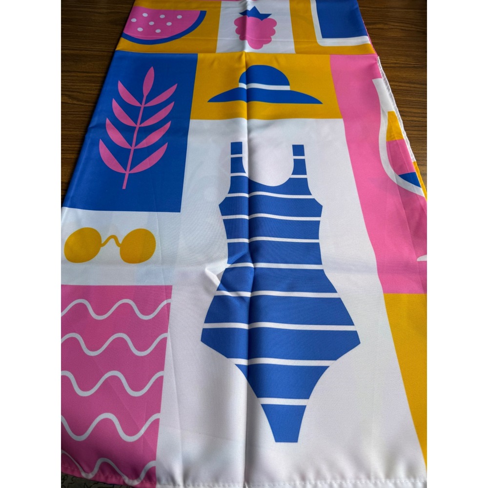Vibrant Summer Outdoor Tablecloth Fun Swimsuit Sunglasses‎ Sun Graphics 60x84
